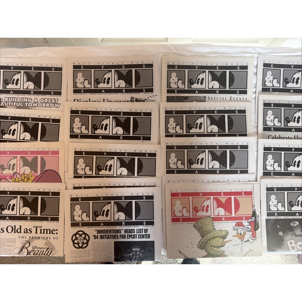 Walt Disney World Eyes & Ears cast member exclusive LOT OF 18. All 1993 - Picture 2 of 16